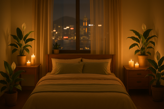 Using Collines De Provence scented candles in bedroom