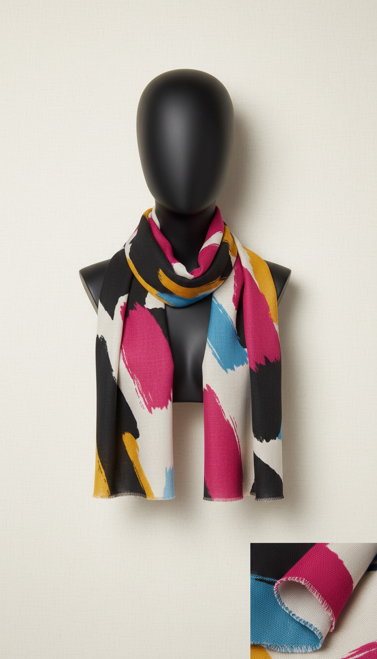 Rectangular Wool Fringe Wrap
