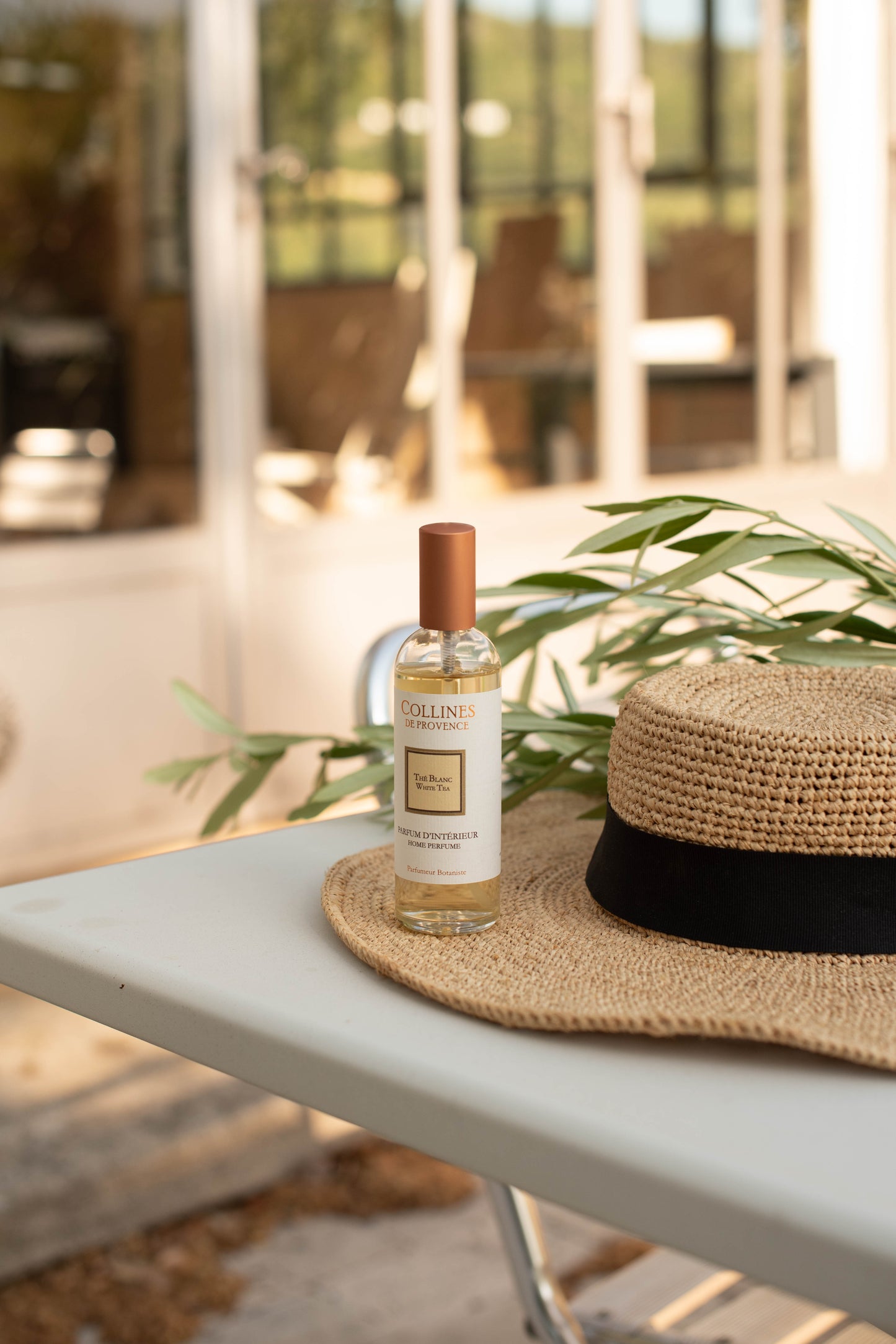 White Tea Room Spray, in use