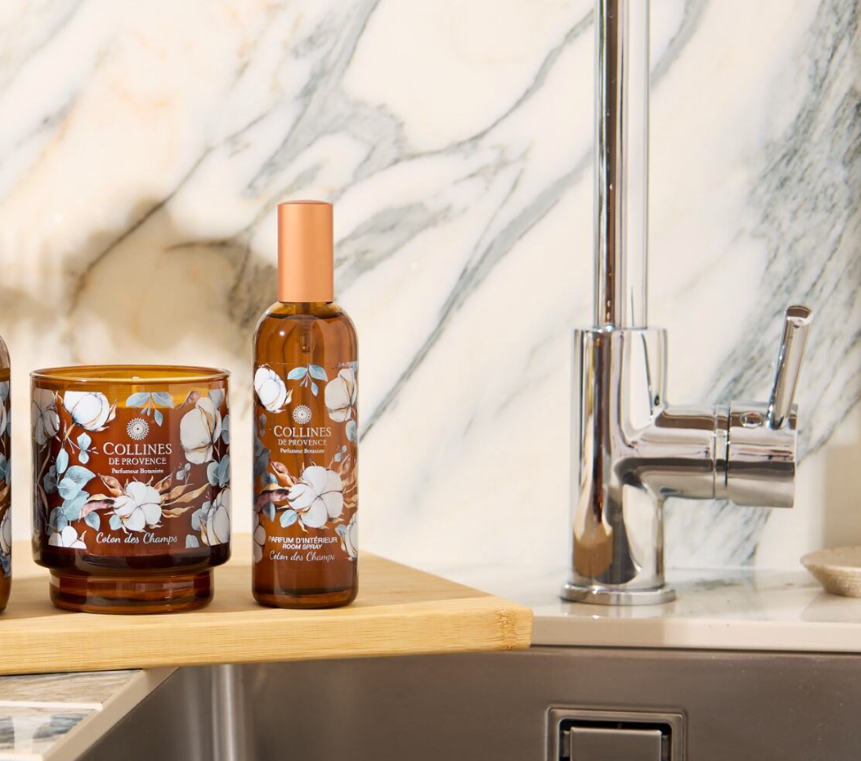 Cotton Breeze Room Spray, with cotton breeze scented candle