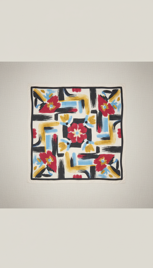 Silk Blend Pattern Square