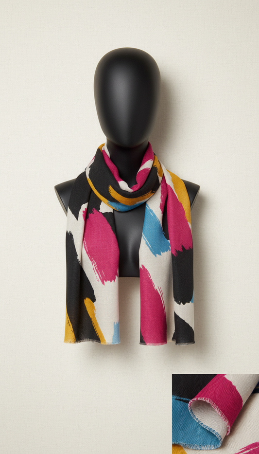 Rectangular Wool Fringe Wrap