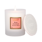 Collines de Provence Ancient rose scented candle with lid, front view