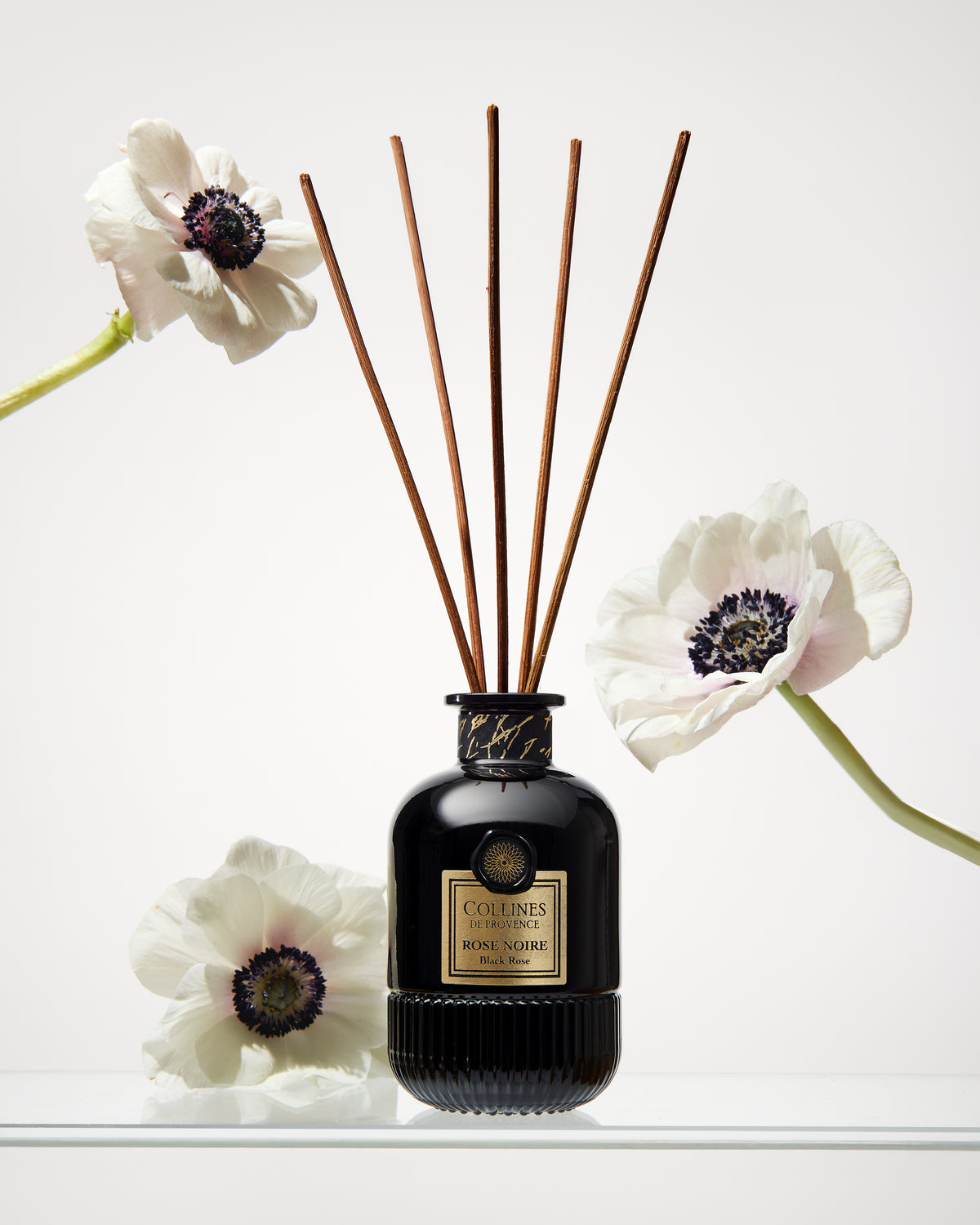 Black Rose Reed Diffuser, with background