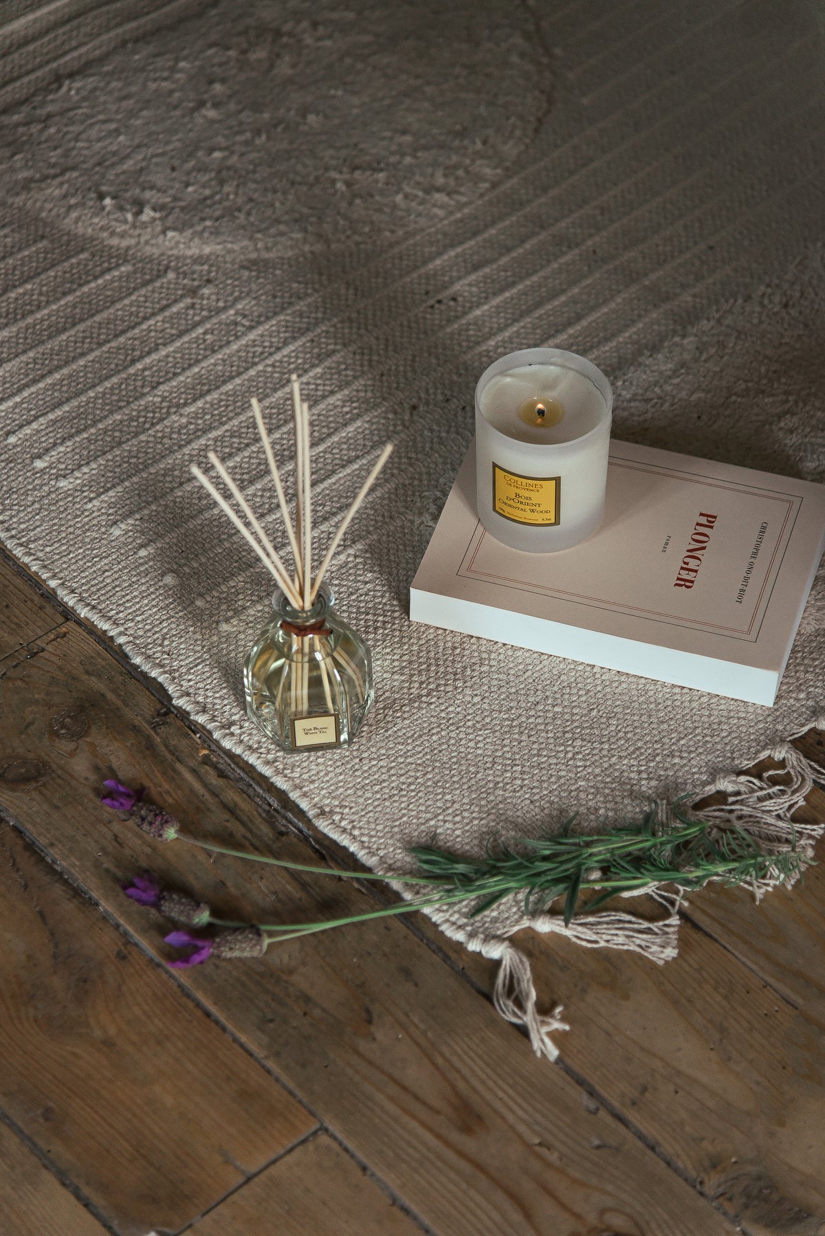 White Tea Reed Diffuser, with white tea scented candle