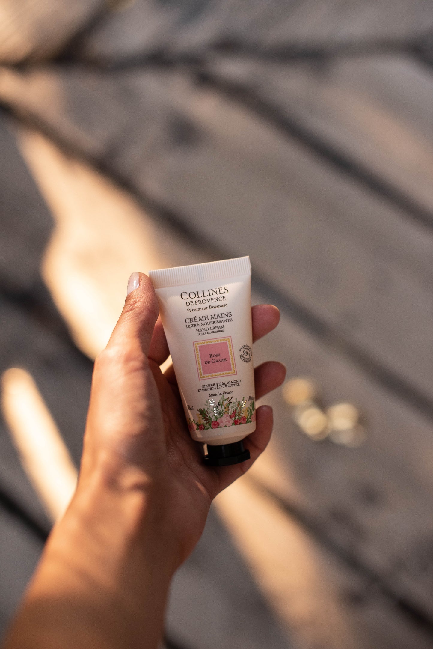 Rose de Grasse Mini Hand Cream, on hand