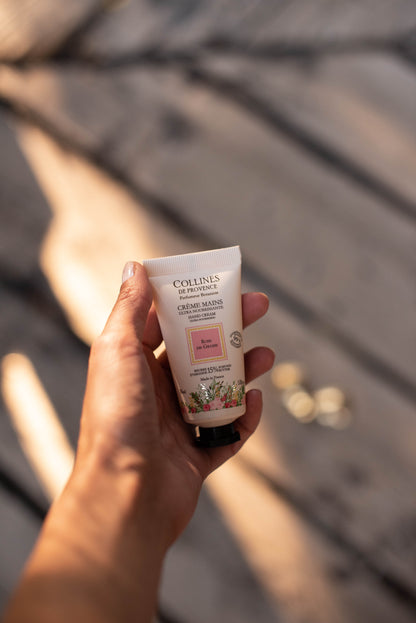 Rose de Grasse Mini Hand Cream, on hand