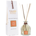Collines de Provence sandalwood flower reed diffuser with reeds and box, front view