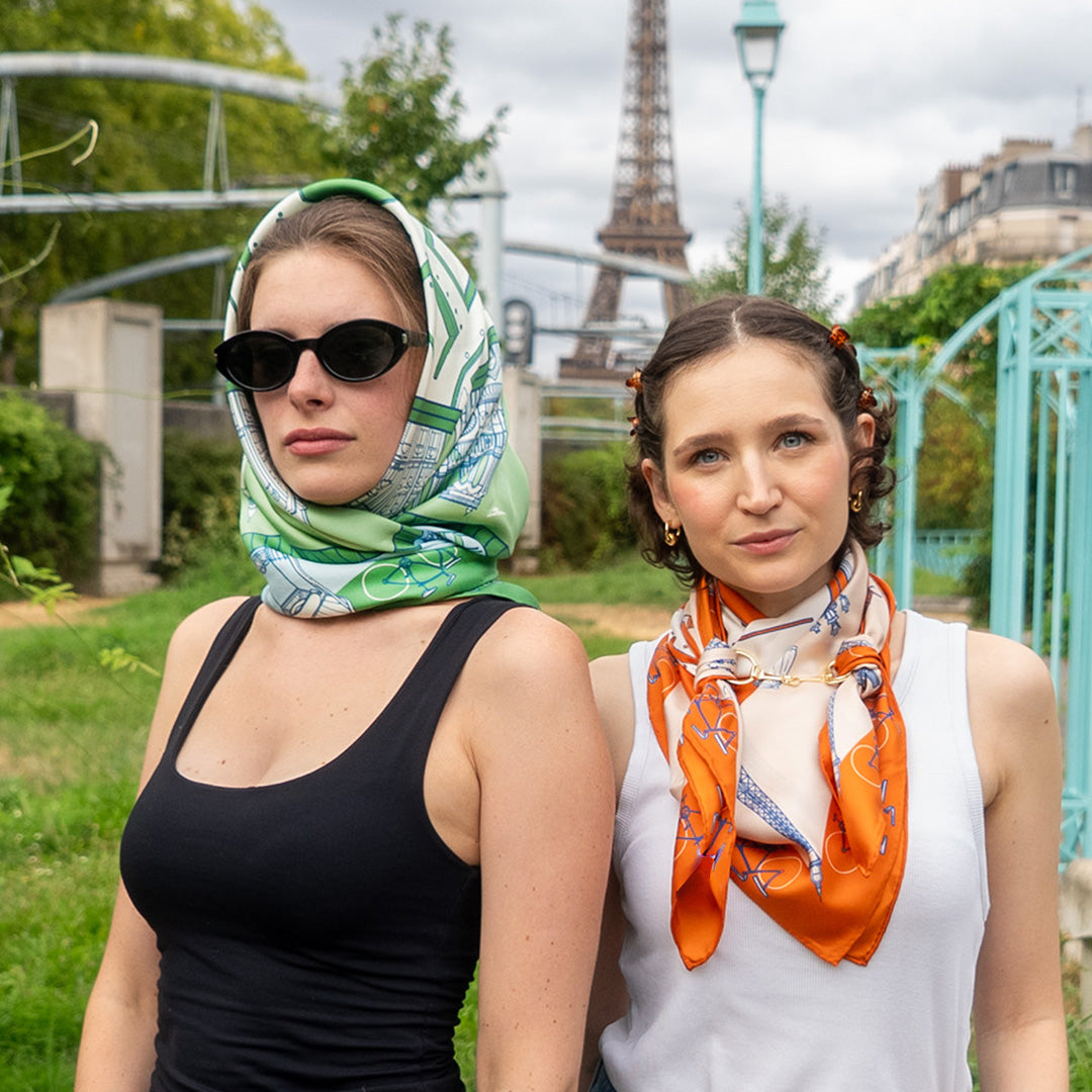 Paris à vol d'oiseaux Scarf - Green