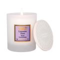 Collines de Provence fine lavender scented candle with lid, front view