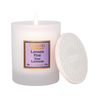 Collines de Provence fine lavender scented candle with lid, front view