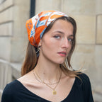 Paris à vol d'oiseaux Scarf - Orange