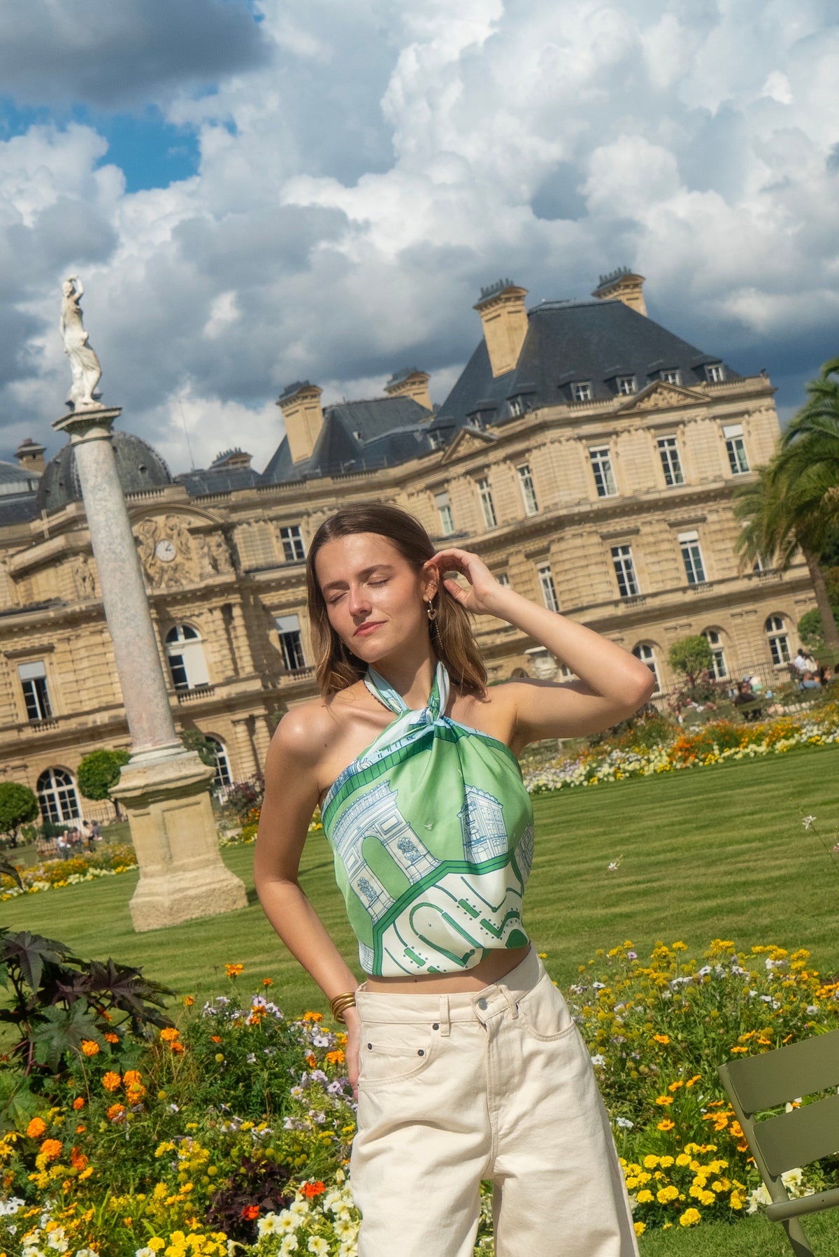 Paris à vol d'oiseaux Scarf - Green
