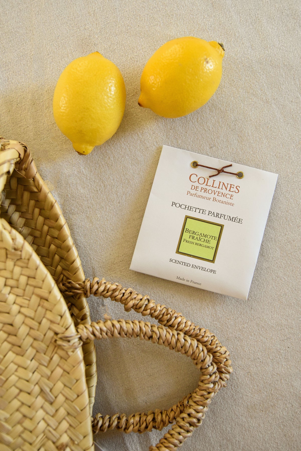 Fresh Bergamote Scented Envelope, on a cushion
