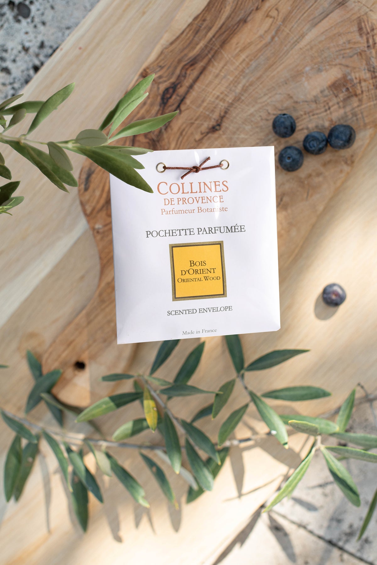 Oriental Wood Scented Envelope, with background