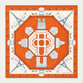 Paris à vol d'oiseaux Scarf - Orange