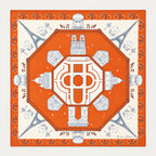 Paris à vol d'oiseaux Scarf - Orange