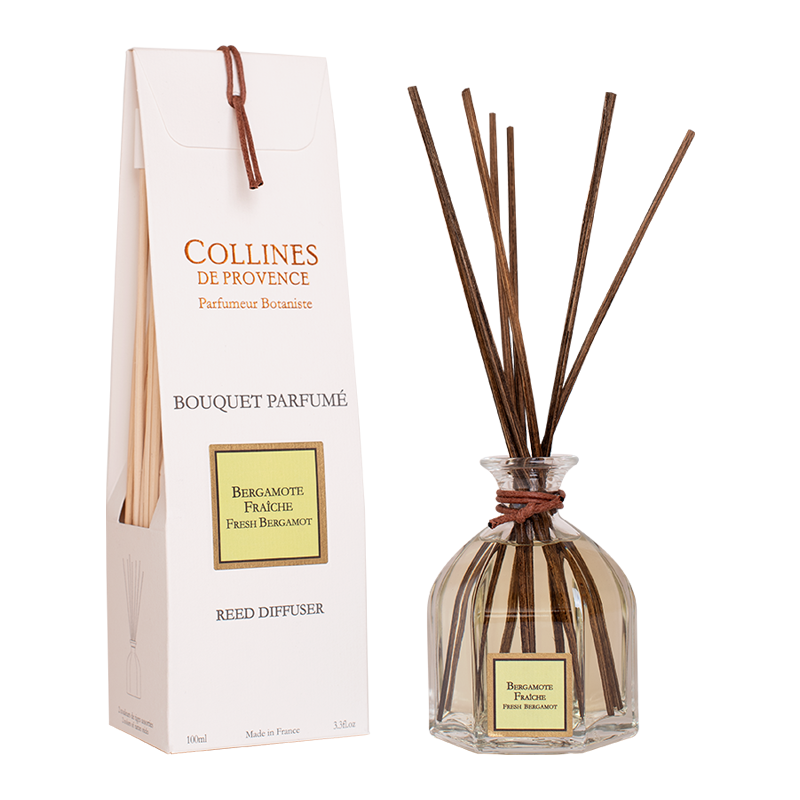 Fresh Bergamote Reed Diffuser, with its reeds and box
