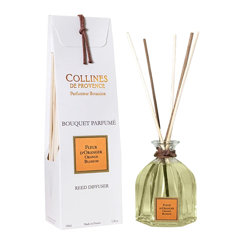 Orange Blossom Reed Diffuser, front view with box