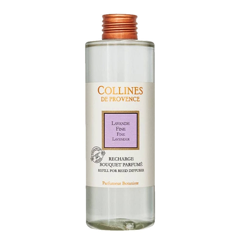 Collines de Provence fine lavender diffuser refill bottle on a white background