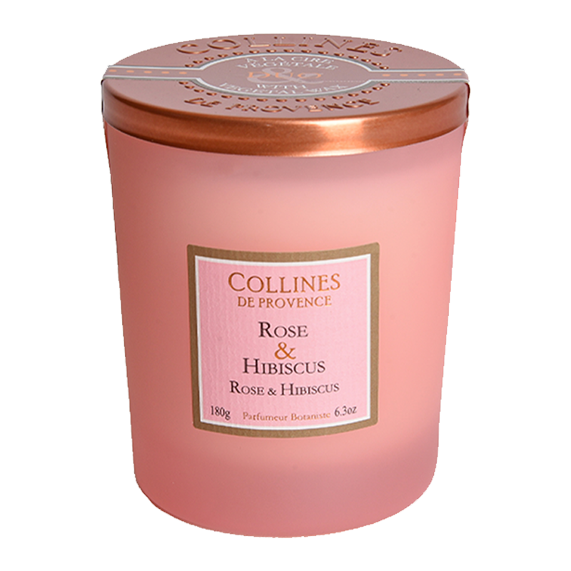 Rose & Hibiscus Scented Candle, front view