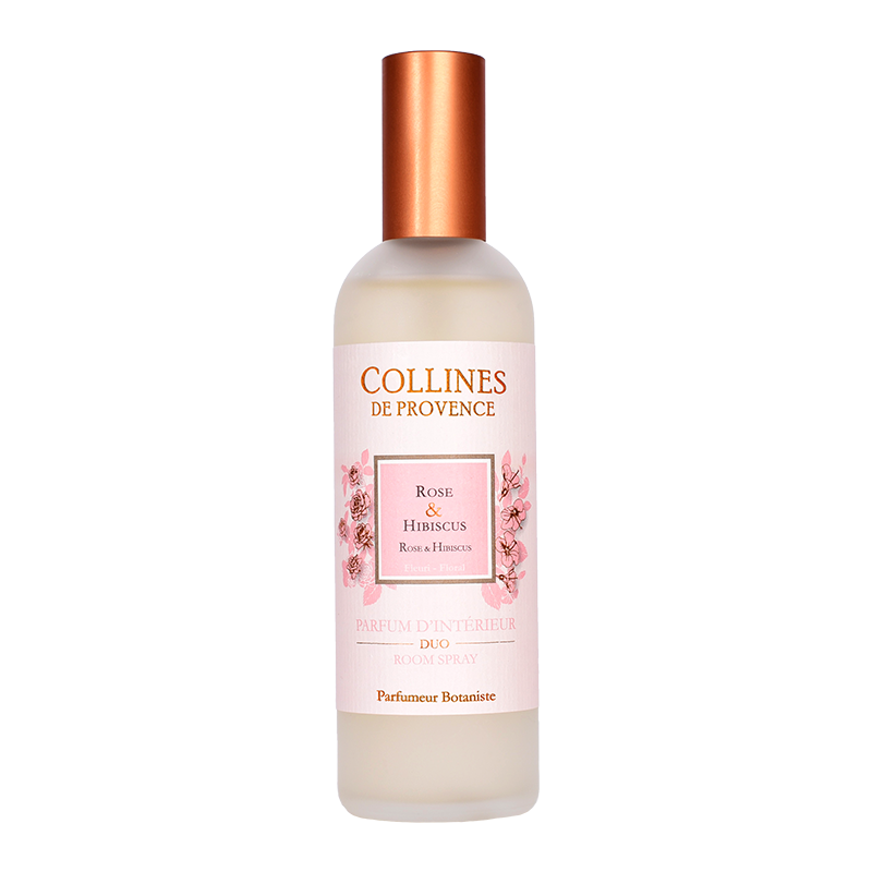 Rose & Hibiscus Room Spray, front bottle