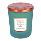 White Tea & Jasmine Scented Candle, front view, Collines De Provence
