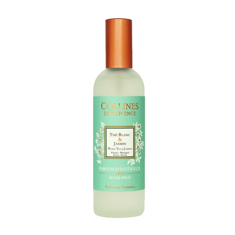 White Tea & Jasmine Room Spray, Front bottle, Collines De Provence